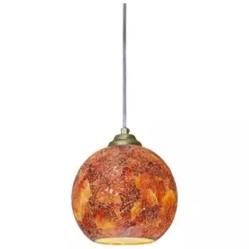 Люстра подвес "Монга" 1x60Вт E27 цветная мозаика, матовое золото 20x20x100см