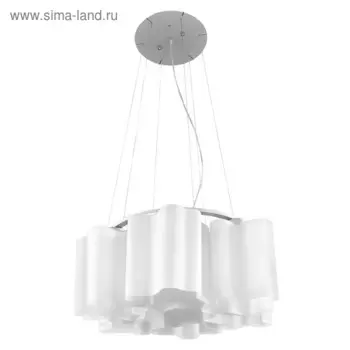 Люстра подвес NUBI 6х40Вт E27, хром, белый 55x90 см