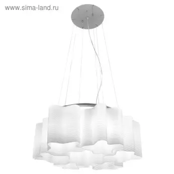 Люстра подвес NUBI 6х40Вт E27 хром, белый 55x90см