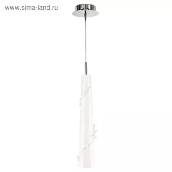 Люстра подвес PETALO 1х40Вт E14, хром, белый 10x130 см
