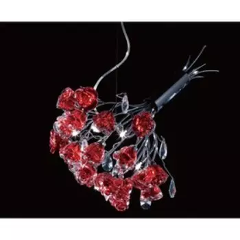 Люстра подвес "Rosa" 4x40W G9 красный 50x40x60 см