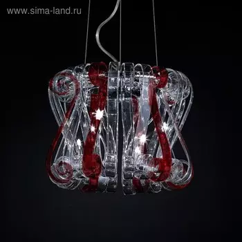 Люстра подвес Volution 9x40W G9 красный 45x45x35 см