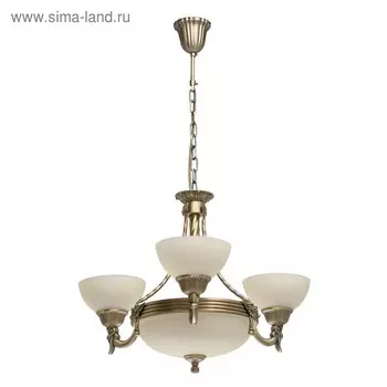 Люстра подвесная «Афродита», 3x60W+3x60W E27, +Е14, античная бронза 60x60x112 см