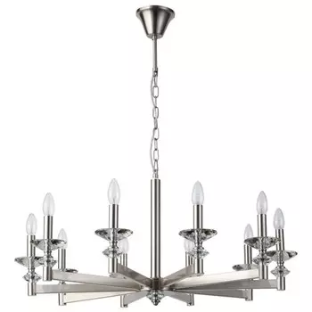 Люстра подвесная Albert 10xE14 40Вт, размер 85x85x53-115 см, цвет никель