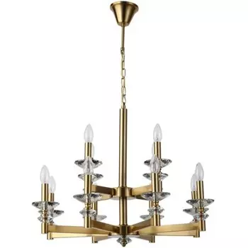 Люстра подвесная Albert 12xE14 40Вт, размер 72x72x66-128 см, цвет бронза