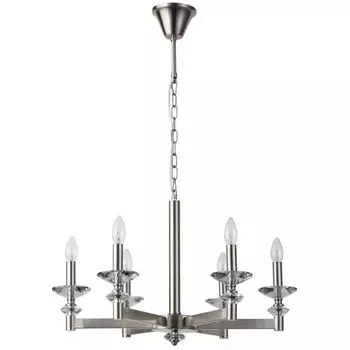 Люстра подвесная Albert 6xE14 40Вт, размер 65x65x53-115 см, цвет никель