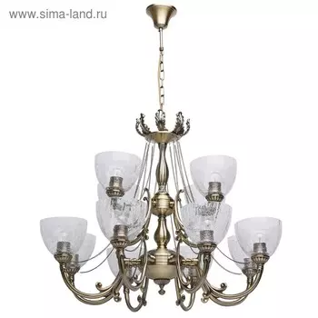 Люстра подвесная "Аманда" 12x60W E27 бронза 80x80x129см