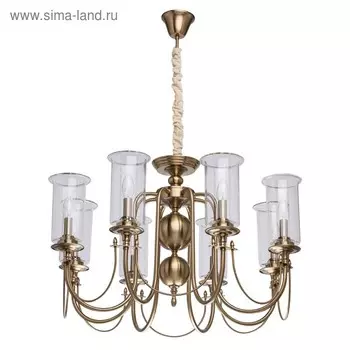 Люстра подвесная «Аманда» 8x60W E14 латунь 82x82x138см