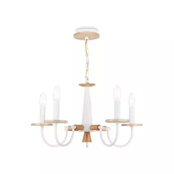 Люстра подвесная Ambrella light, Modern, TR9592, 5хE14, цвет белый, светлое дерево