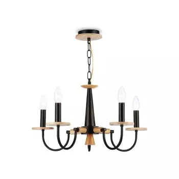 Люстра подвесная Ambrella light, Modern, TR9593, 5хE14, цвет белый, светлое дерево