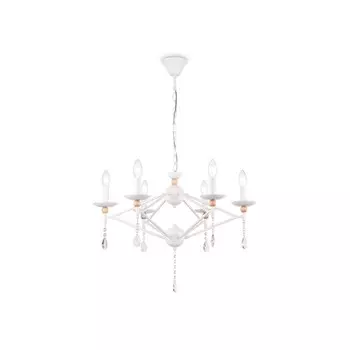 Люстра подвесная Ambrella light, Modern, TR9596, 6хE14, цвет белый, светлое дерево