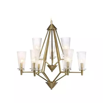 Люстра подвесная Ambrella light, Traditional, TR3233, 9хE14, цвет латунь