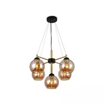 Люстра подвесная Ambrella light, Traditional, TR9026, 5хE27, цвет чёрный, золото