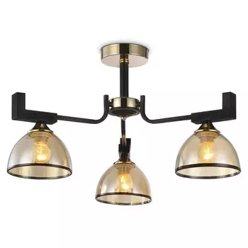 Люстра подвесная Ambrella light, Traditional, TR9098, 3хE27, цвет чёрный, золото