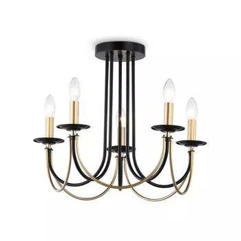 Люстра подвесная Ambrella TR9621/5 BK/CGD, E14, 5х40W D570х410 мм, чёрный/золото