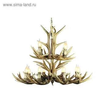 Люстра подвесная "Ауда" E14, 12x60W рога 110x110x170см