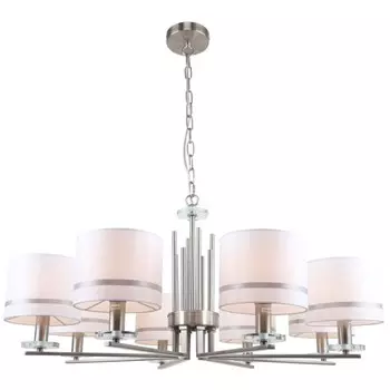 Люстра подвесная Chart 8xЕ14 40Вт, размер 85x85x42-83 см, цвет никель