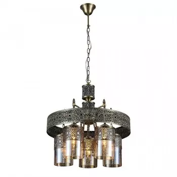 Люстра подвесная Citilux «Эмир» CL467153, 52х52х54 см, 5х75Вт, E27, цвет коричневый