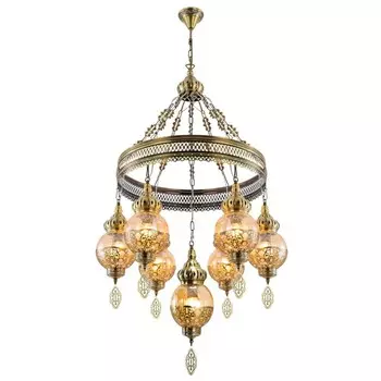 Люстра подвесная Citilux «Каир» CL419163, 56х56х100 см, 7х75Вт, E27, цвет коричневый