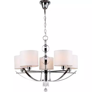 Люстра подвесная Dora 5xE14 40Вт, размер 64x64x73-102 см, цвет хром