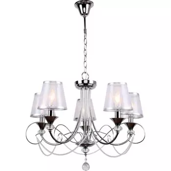 Люстра подвесная Elizabet 5xE14 40Вт, размер 66x66x100 см, цвет хром