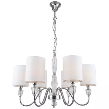 Люстра подвесная Estetio 6xE14 40Вт, размер 68x68x70-106 см, цвет хром