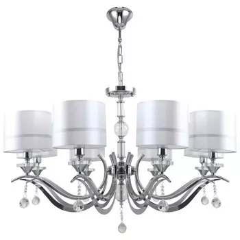 Люстра подвесная Flippe 8xE14 40Вт, размер 86x86x53-110 см, цвет хром