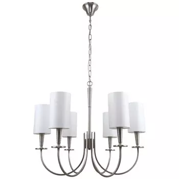 Люстра подвесная Flokky 6xE14 40Вт, размер 66x66x80-111 см, цвет никель