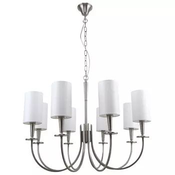 Люстра подвесная Flokky 8xE14 40Вт, размер 75x75x82-113 см, цвет никель