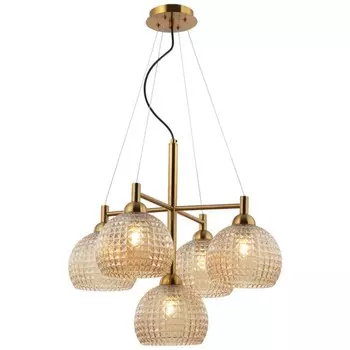 Люстра подвесная Frency 5xE27 40Вт, размер 60x60x57,5-150 см, цвет бронза