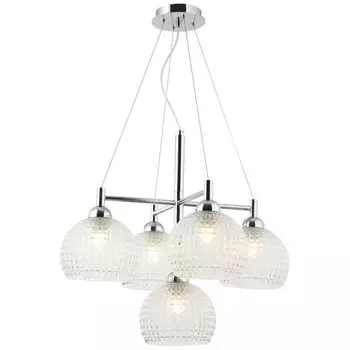 Люстра подвесная Frency 5xE27 40Вт, размер 60x60x57,5-150 см, цвет хром