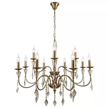 Люстра подвесная Grace 12xE14 40Вт, размер 86x86x102-188 см, цвет бронза