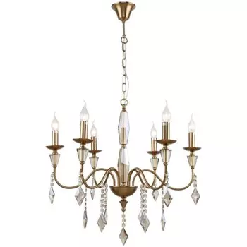 Люстра подвесная Grace 6xE14 40Вт, размер 66x66x85-171 см, цвет бронза