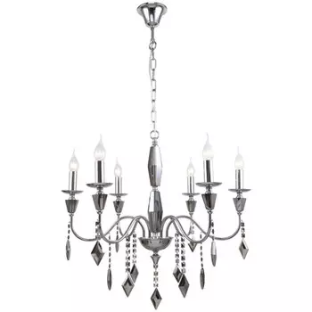 Люстра подвесная Grace 6xE14 40Вт, размер 66x66x85-171 см, цвет хром
