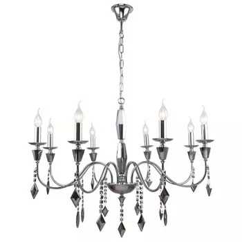 Люстра подвесная Grace 8xE14 40Вт, размер 86x86x88-174 см, цвет хром