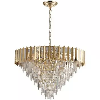Люстра подвесная хрустальная Amman 18xE14 40Вт, размер 80x80x71-120 см, цвет золото