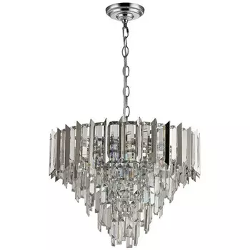 Люстра подвесная хрустальная Amman 8xE14 40Вт, размер 52x52x59-108 см, цвет хром