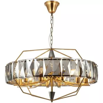 Люстра подвесная хрустальная Avenue 12xE14 40Вт, размер 82x82x74-164 см, цвет бронза