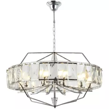 Люстра подвесная хрустальная Avenue 12xE14 40Вт, размер 82x82x74-164 см, цвет хром