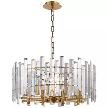 Люстра подвесная хрустальная Feeriya 8xE14 40Вт, размер 60x60x42,5-97 см, цвет бронза