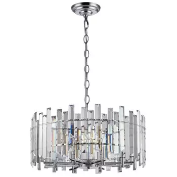 Люстра подвесная хрустальная Feeriya 8xE14 40Вт, размер 60x60x42,5-97 см, цвет хром