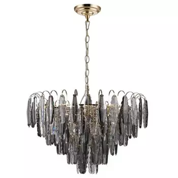 Люстра подвесная хрустальная Florin 18xE14 40Вт, размер 80x80x54-120 см, цвет золото