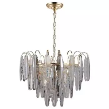 Люстра подвесная хрустальная Florin 8xE14 40Вт, размер 52x52x54-120 см, цвет золото
