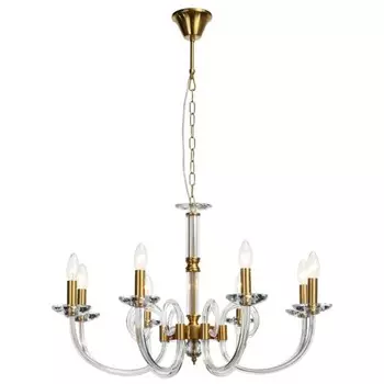 Люстра подвесная хрустальная Glass 8xE14 40Вт, размер 75x75x59-95 см, цвет бронза