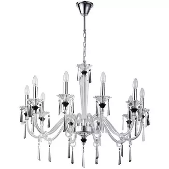 Люстра подвесная хрустальная Lussi 10xE14 40Вт, размер 85x85x82-118 см, цвет хром