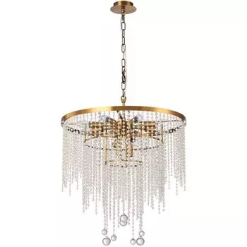 Люстра подвесная хрустальная Smira 12xE14 40Вт, размер 60x60x74-120 см, цвет бронза