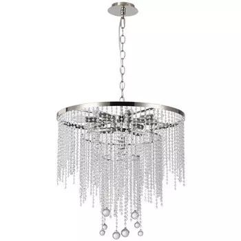 Люстра подвесная хрустальная Smira 12xE14 40Вт, размер 60x60x74-120 см, цвет никель