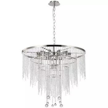 Люстра подвесная хрустальная Smira 18xE14 40Вт, размер 80x80x84-130 см, цвет никель