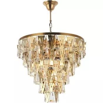 Люстра подвесная хрустальная Vaviani 13xE14 40Вт, размер 60x60x63-150 см, цвет бронза