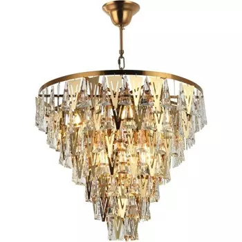 Люстра подвесная хрустальная Vaviani 13xE14 40Вт, размер 72x72x71-150 см, цвет бронза